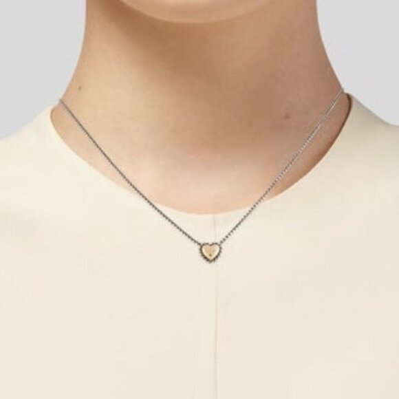 DAVID YURMAN 18K & STERLING SILVER CABLE COLLECTIBLES COOKIE HEART NECKLACE - Picture 8 of 8